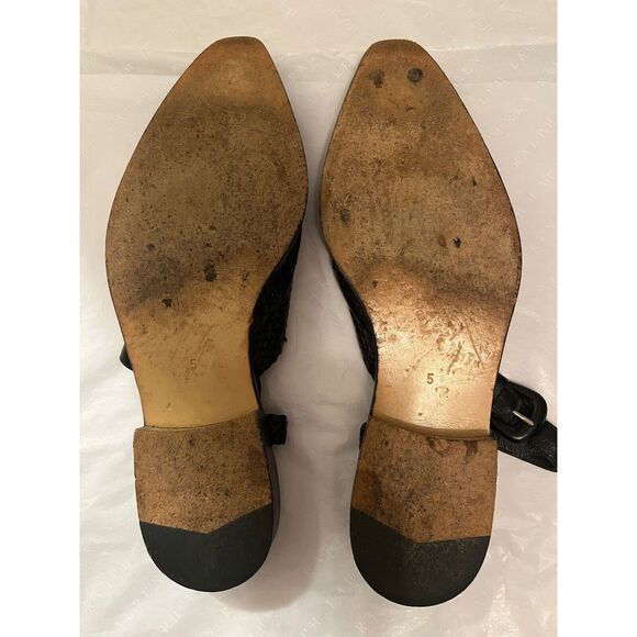 Vintage Stephane Kélian Black Woven Leather shoes Size: 5 MADÈ IN FRANCE - Picture 6 of 8